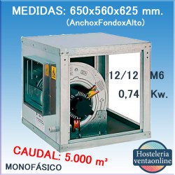 Caja ventilación motor incorporado MUNDOFAN OBRA BD ERP RC 12/12 M6 0,74 Kw.