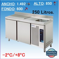 Mesa de Refrigeración con Fregadero Edenox MPSF-150 HC