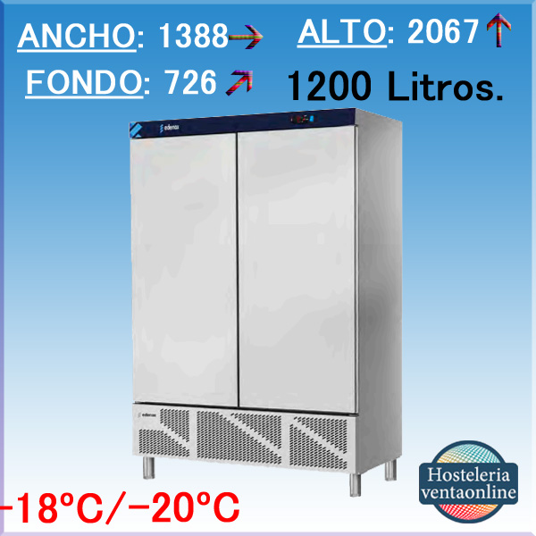 Congelador vertical dos puertas capacidad 1388 L