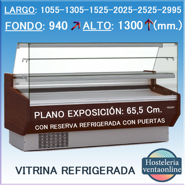 Vitrina para pastelería Docriluc Speed VEPD 9 cristal recto Largo 1055 mm