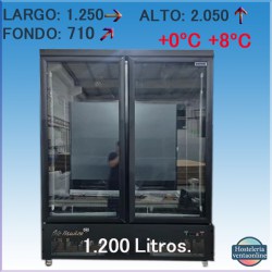 Armario expositor refrigerado 2 Puertas BLG1250-2M NEGRO