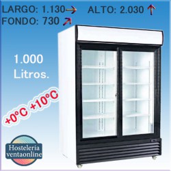 Armario expositor refrigerado 2 puertas correderas CSD1000S