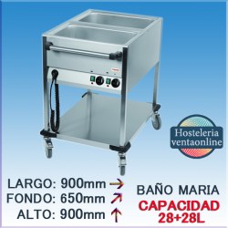Baño maría con carro 2 GN 1/1 BM-2M