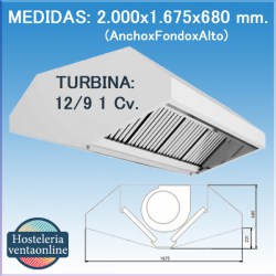 Campana Central 2000x1675x680 mm. con Turbina