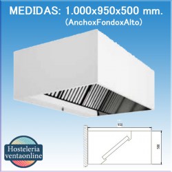 Campana Mural Recta 1000x950x500 mm.