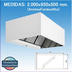 Campana Mural Recta 2000x950x500 mm.