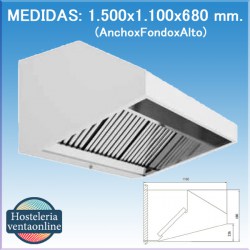 Campana Mural Serie 110 1500x1100x680 mm.