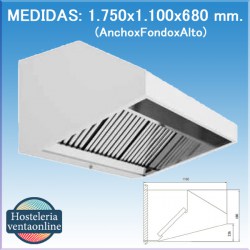 Campana Mural Serie 110 1750x1100x680 mm.