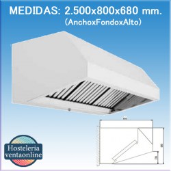 Campana Mural Serie 80 2500x800x680 mm.