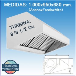 Campana Mural Serie 95 1000x950x680 mm. Con Turbina