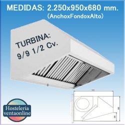 Campana Mural Serie 95 2250x950x680 mm. Con Turbina