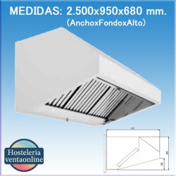 Campana Mural Serie 95 2500x950x680 mm.