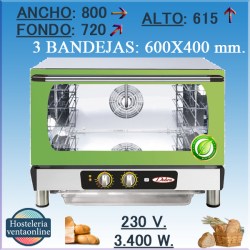 Horno electrico CONBEQ conveccion ZAFIRO TURBO ECO