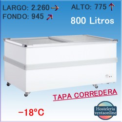 ISLA CONGELACION DOBLE PUERTA CRISTAL CORREDERA FI-800