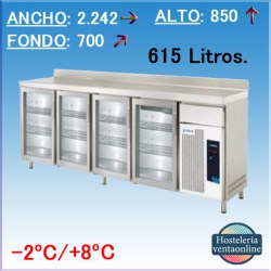 Mesa Refrigeración Puertas de Cristal Edenox MPG-225 HC PC