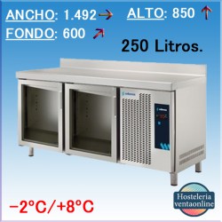 Mesa de Refrigeración Puertas de Cristal Edenox MPS-150 HC PC