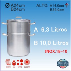 PUJADAS Conjunto Cuscusera Recta Ø24cm P242.024