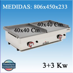 Plancha Gas DUO Acero Laminado Arilex 4040PGLLN
