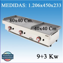 Plancha Gas DUO Acero Laminado Arilex 8040PGLLN
