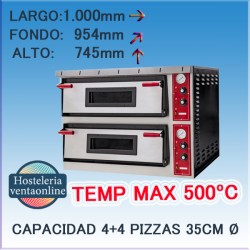 HORNO PIZZA NAPOLI XL 4+4