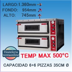HORNO PIZZA NAPOLI XL 6L+6L